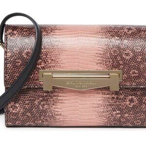Bruno Magli Pink and Purple Snakeskin Embossed Shoulder Bag